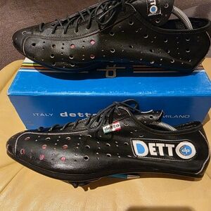 Bicycling Shoes DETTO - NEW, VINTAGE Italian Leather handmade Size 46 NOS